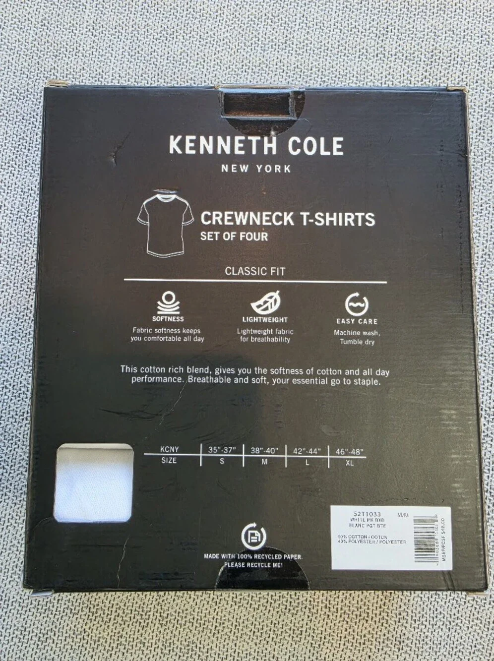 Kenneth Cole Men's Crewneck T-Shirts 4-Pack - White